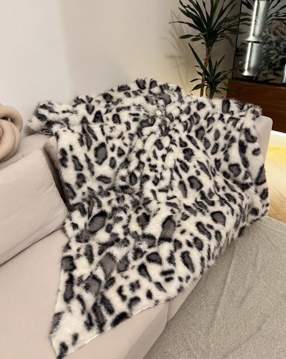 Aberto Design Funda para Sofá Leopar Gris y Negro 150 x 100 cm